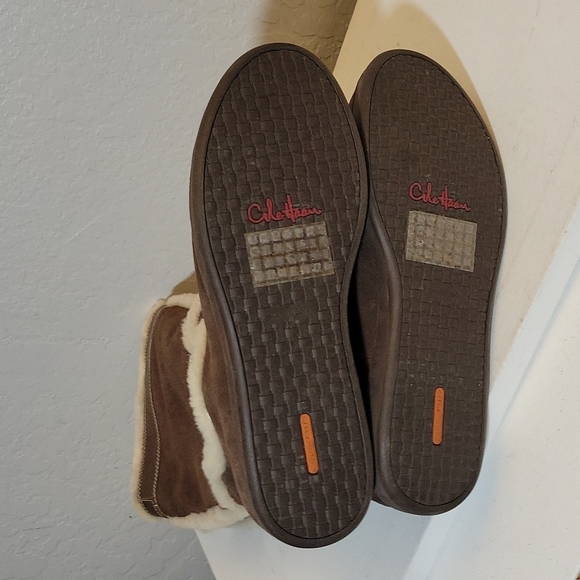 COLE HAAN Nike Tall Suede Sheep Fur Boots 8B - Picture 9 of 12